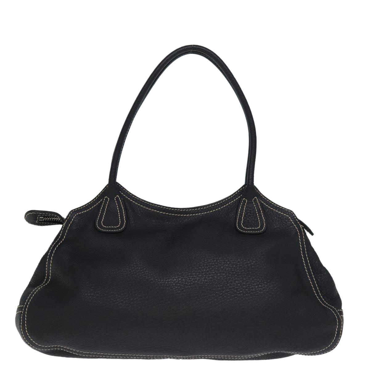 PRADA Hand Bag Leather Black yk12414