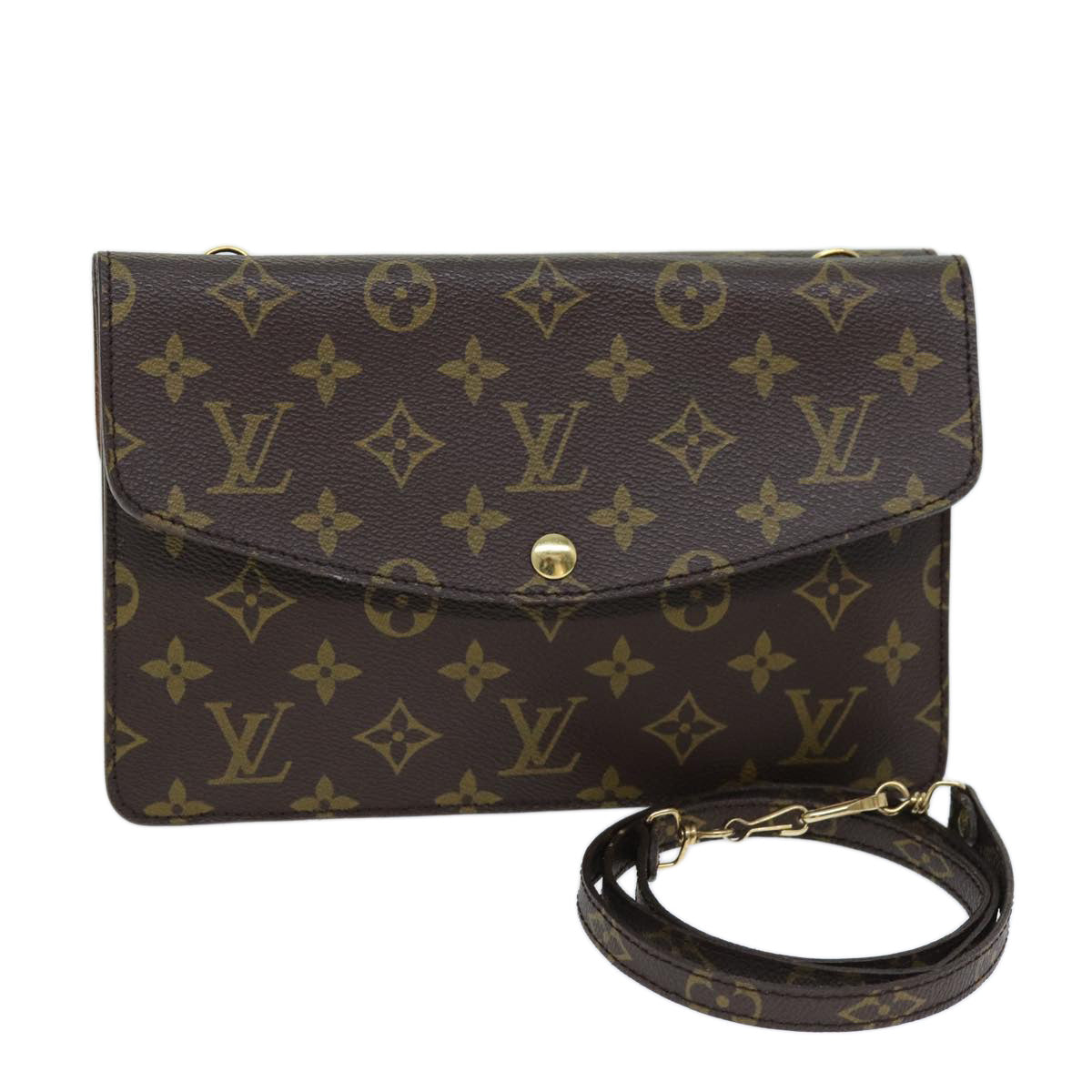 LOUIS VUITTON Monogram Double Rabat Shoulder Bag M51815 LV yk12453