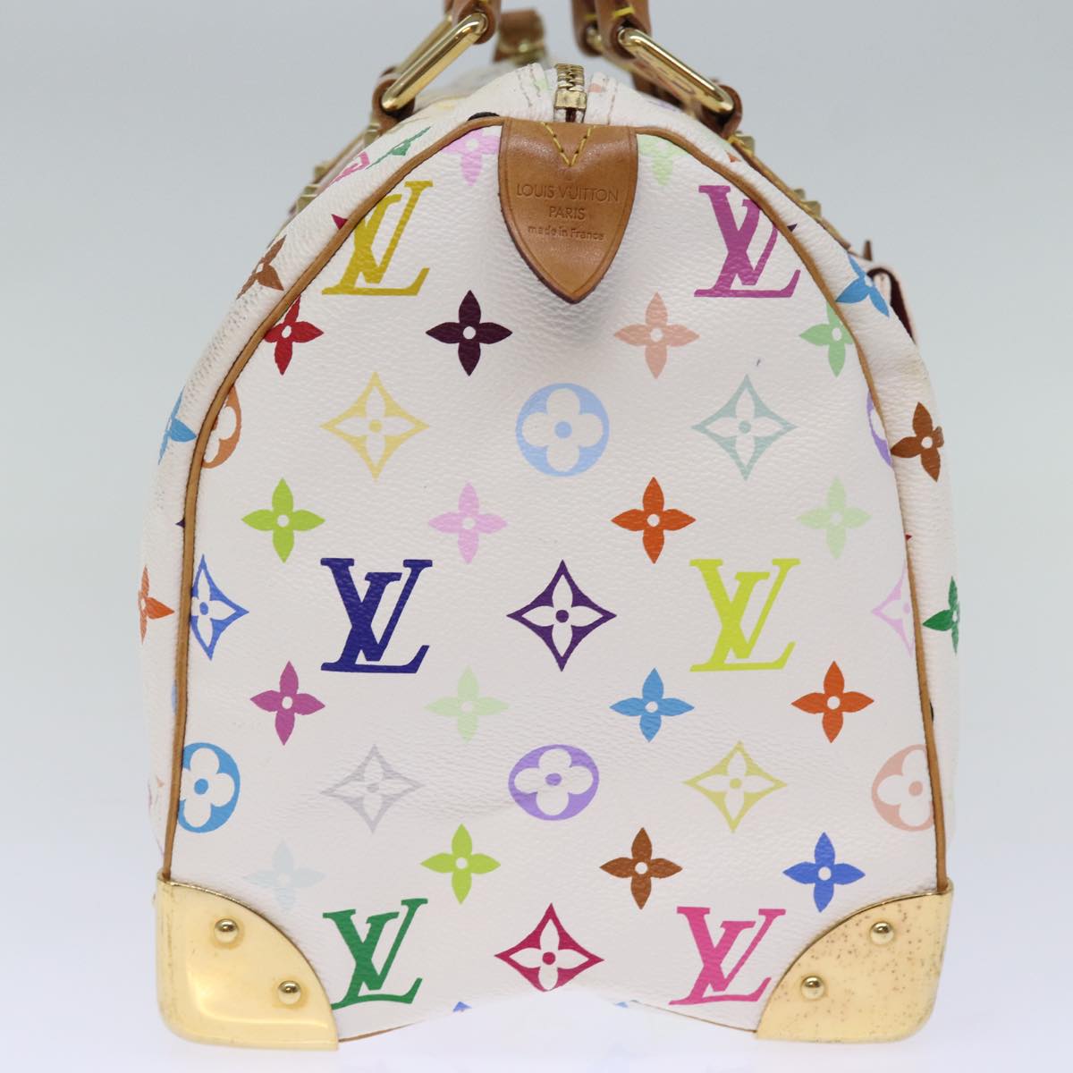 LOUIS VUITTON Monogram Multicolor Speedy 30 Hand Bag White M92643 yk12456