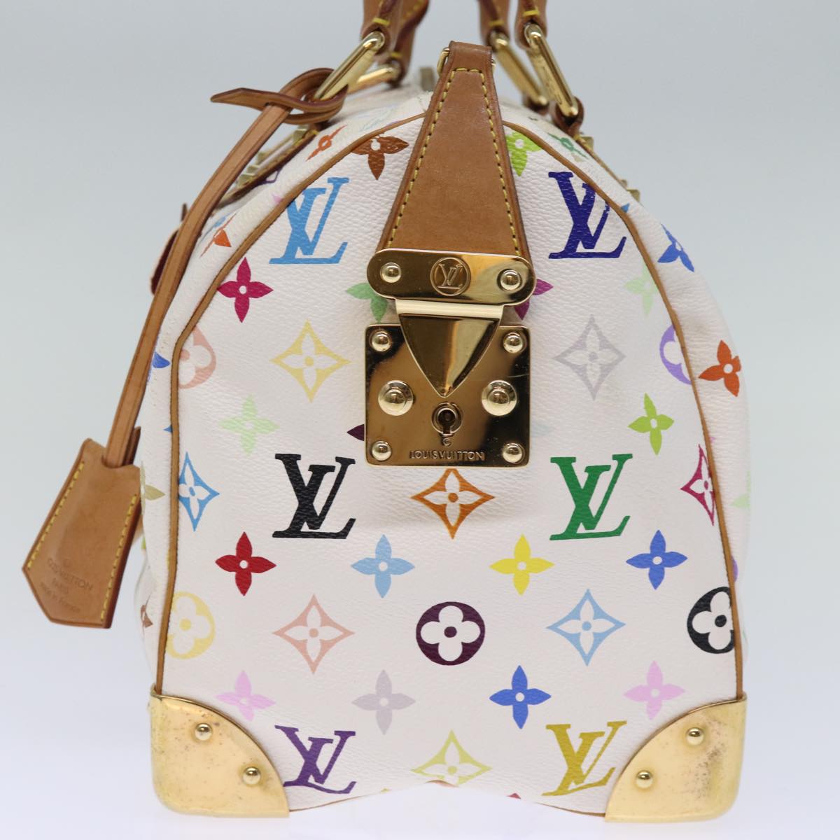 LOUIS VUITTON Monogram Multicolor Speedy 30 Hand Bag White M92643 yk12456