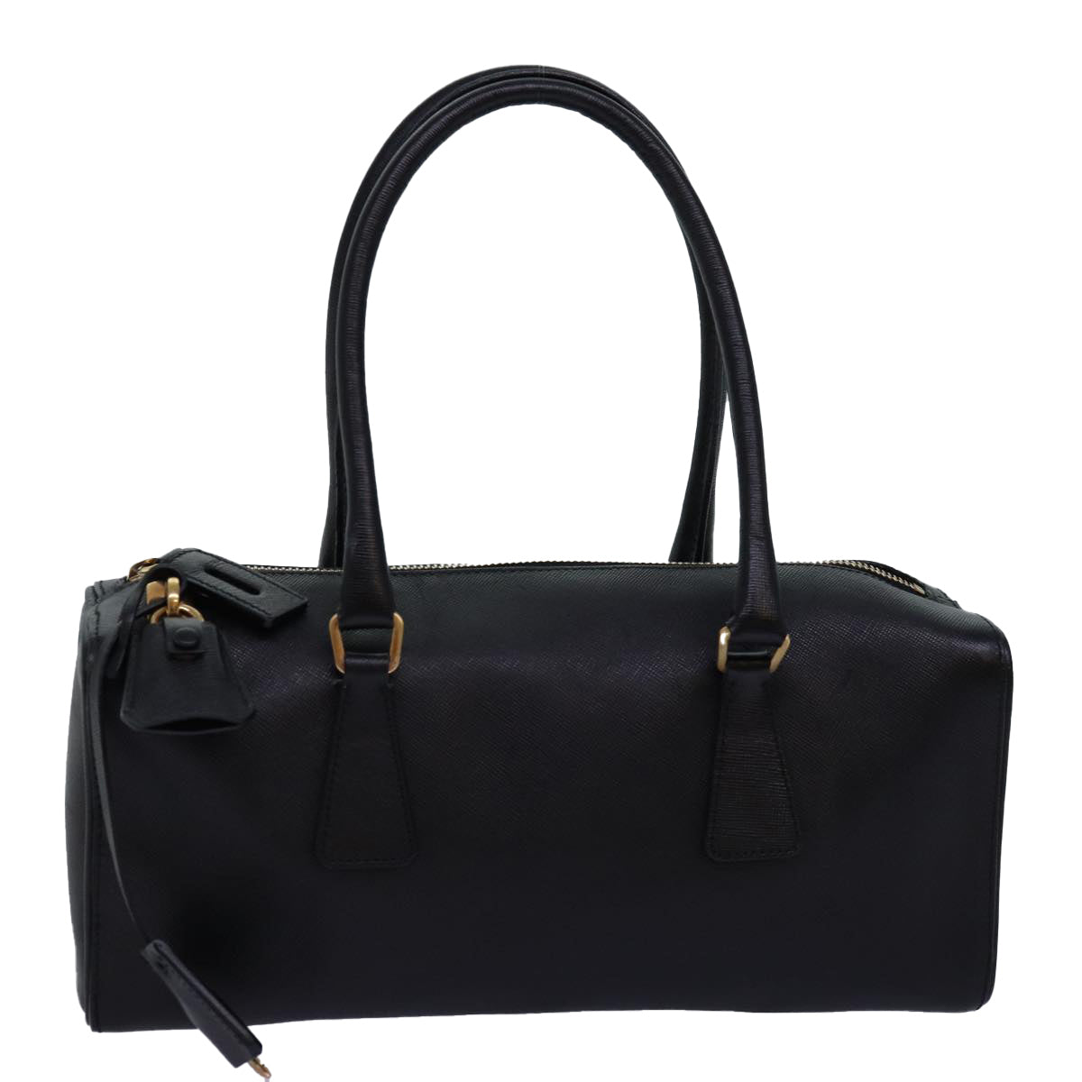 PRADA Hand Bag Safiano leather Black yk12630