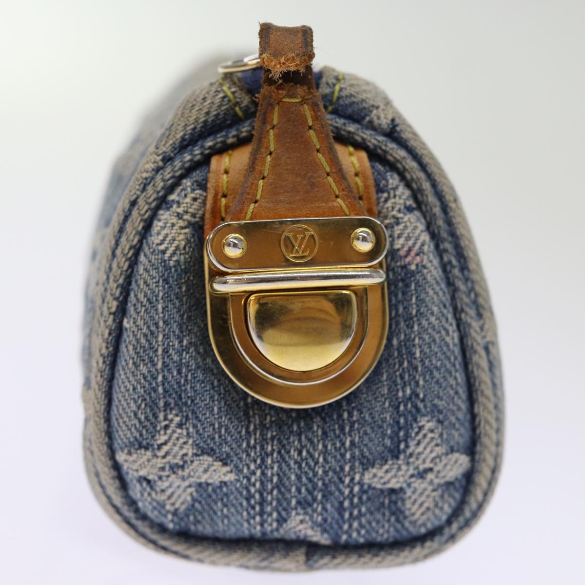 LOUIS VUITTON Monogram Denim Trousse Speedy GM Pouch Blue M95081 LV yk12692