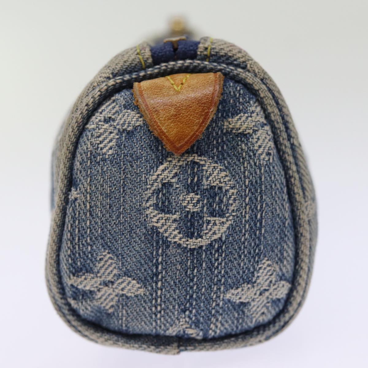 LOUIS VUITTON Monogram Denim Trousse Speedy GM Pouch Blue M95081 LV yk12692