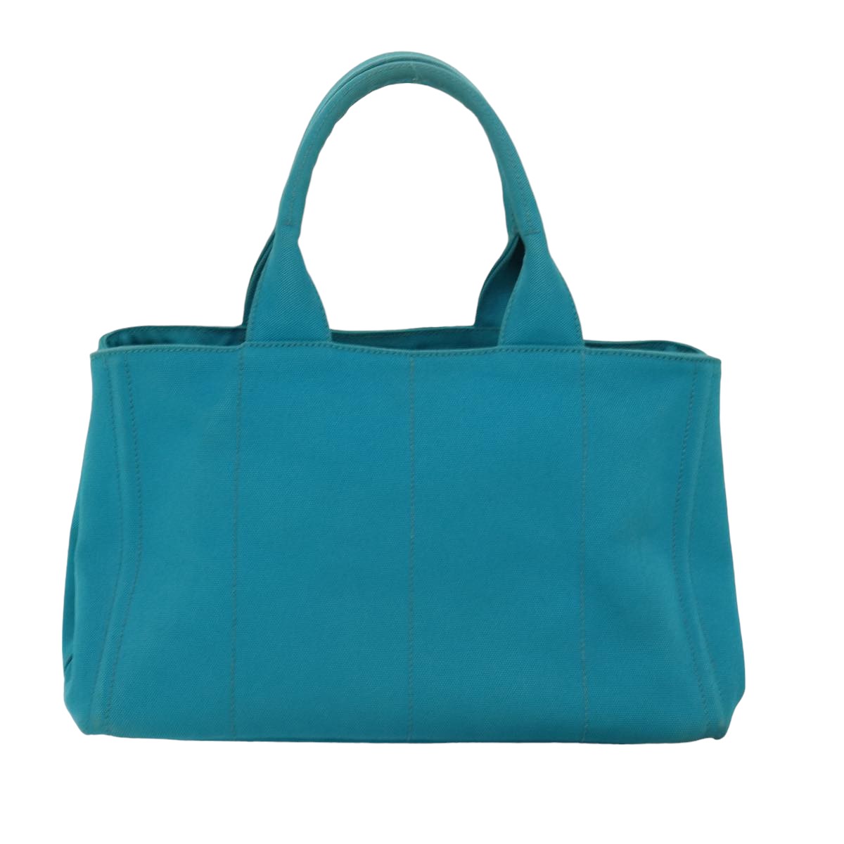 PRADA Canapa MM Hand Bag Canvas Blue yk13054