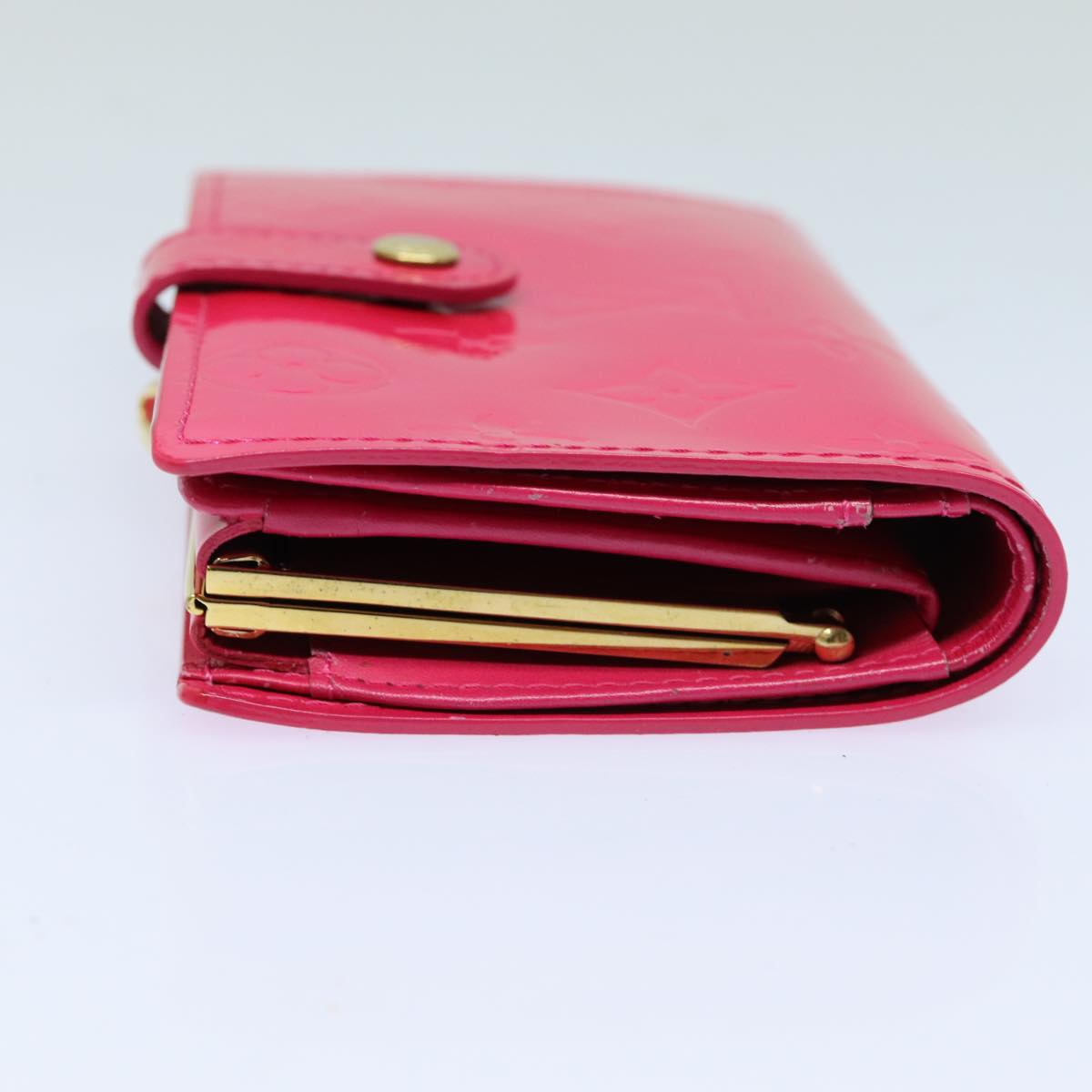 LOUIS VUITTON Vernis Portefeuille Viennois Wallet Pink M91254 LV yk13833