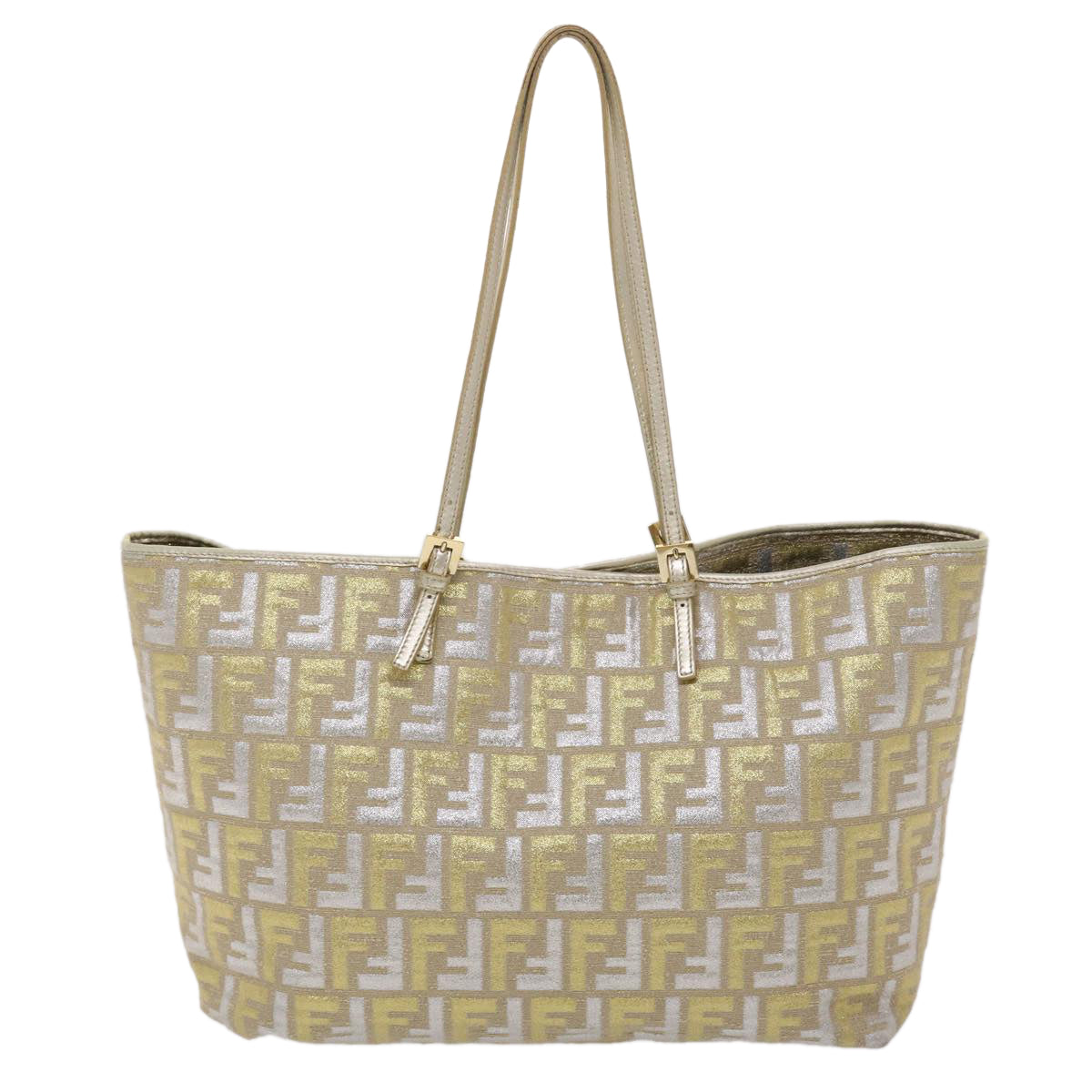 FENDI Zucca Canvas Tote Bag Gold Tone yk7698B