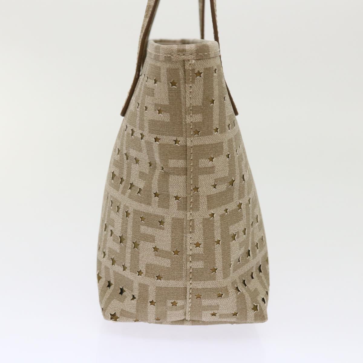 FENDI Zucca Canvas Star Tote Bag Gold Tone yk7700B
