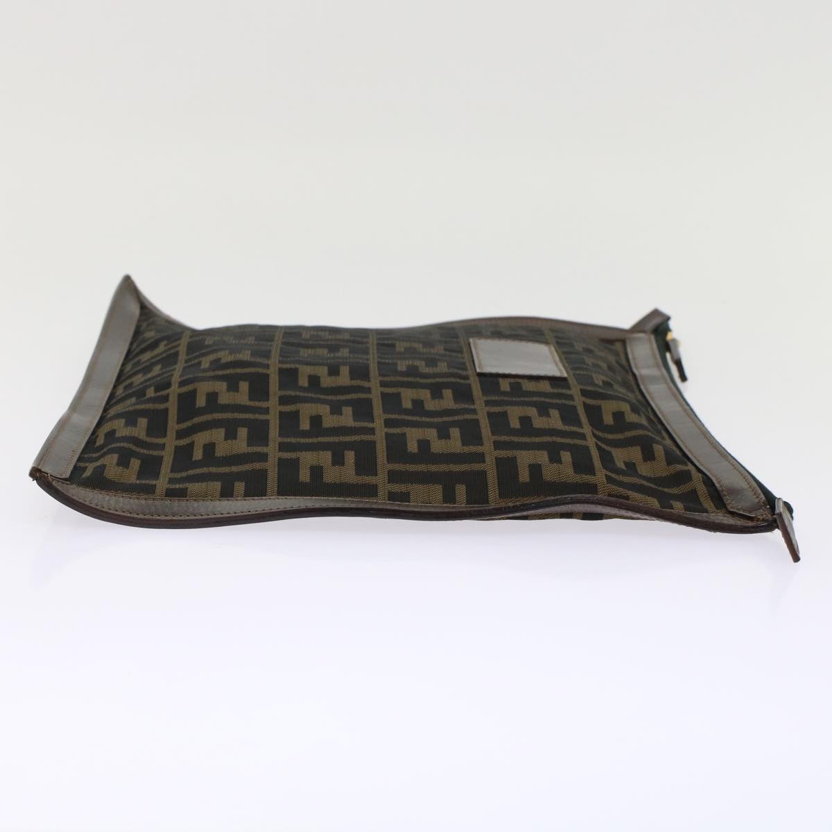 FENDI Zucca Canvas Clutch Bag Black Brown yk7995B