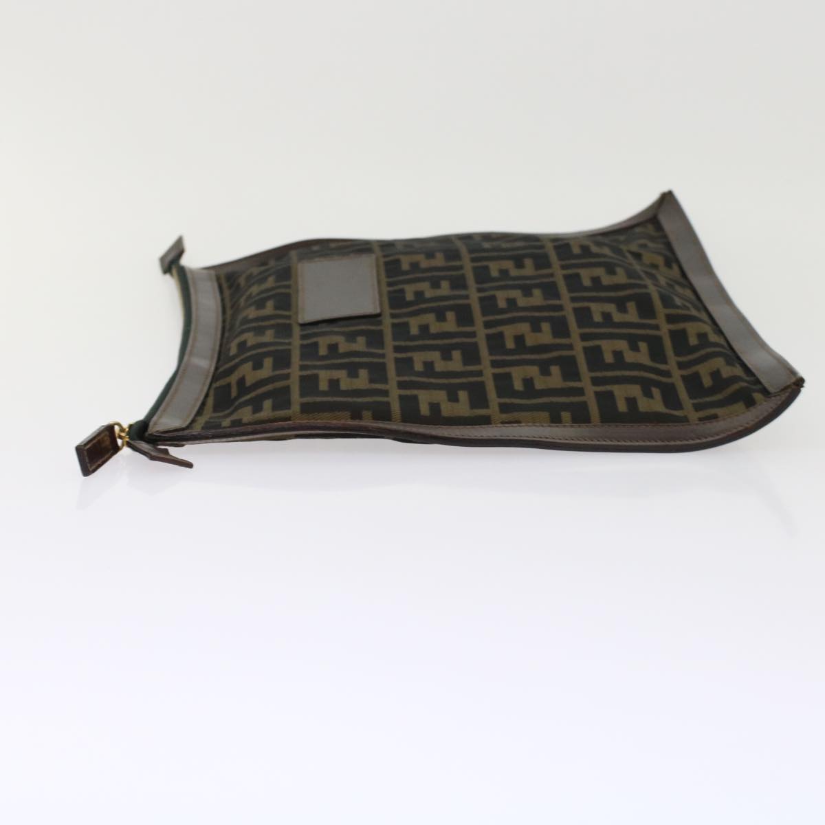 FENDI Zucca Canvas Clutch Bag Black Brown yk7995B