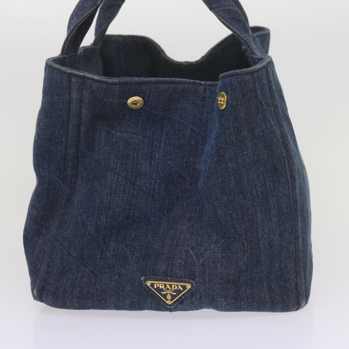 PRADA Canapa GM Hand Bag Denim Blue yk9903
