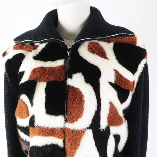 Louis Vuitton Mink Fur Wool Cardigan Black S