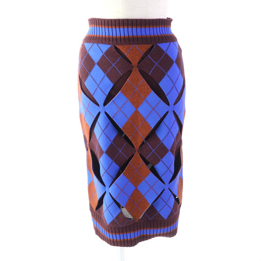 Burberry Argyle Knit Skirt Multicolor XS