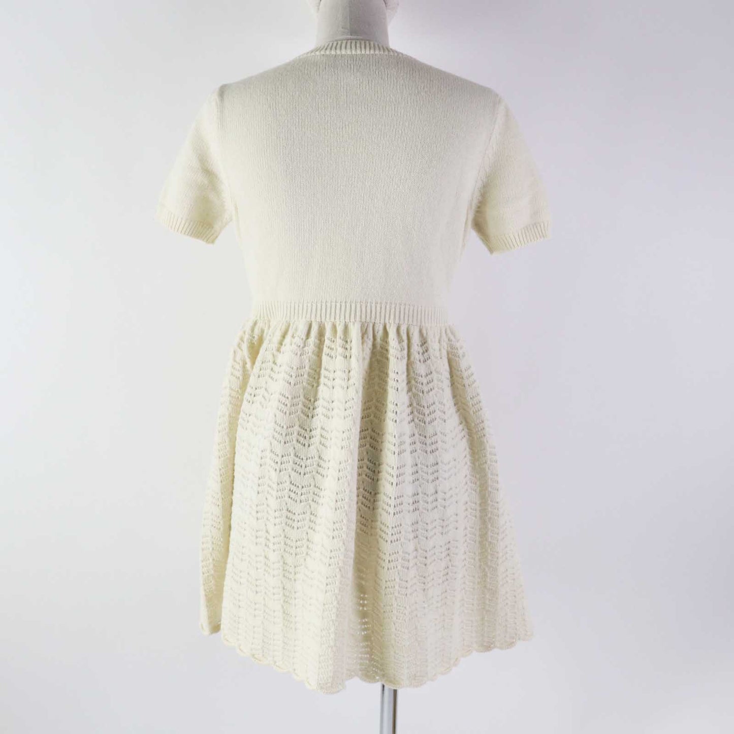GUCCI Wool G Embroidery Knit Dress Ivory S