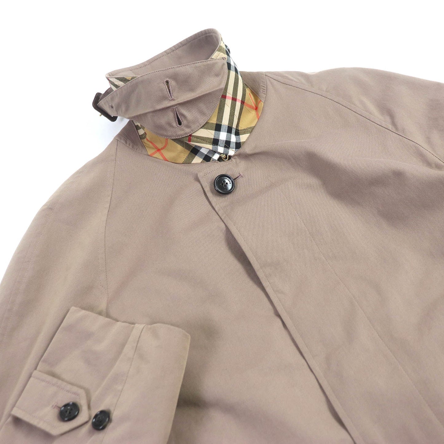 Burberry Cotton Coat Chin Strap Stainless Collar