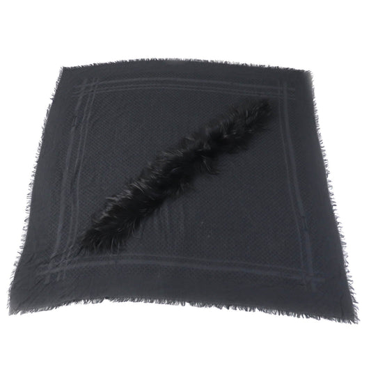 Gucci Silk Wool Fox Fur Shawl 355468