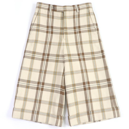 Gucci Wool Rayon Check Wide Shorts 44