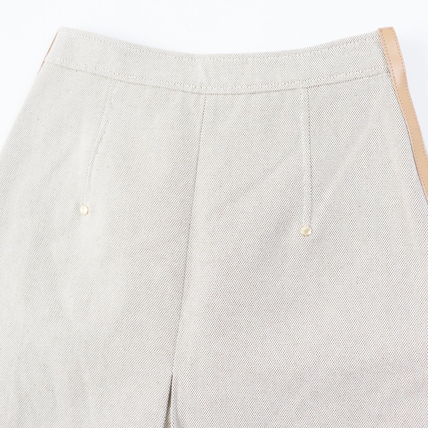 Burberry Cotton Canvas Box Skirt Beige Brown