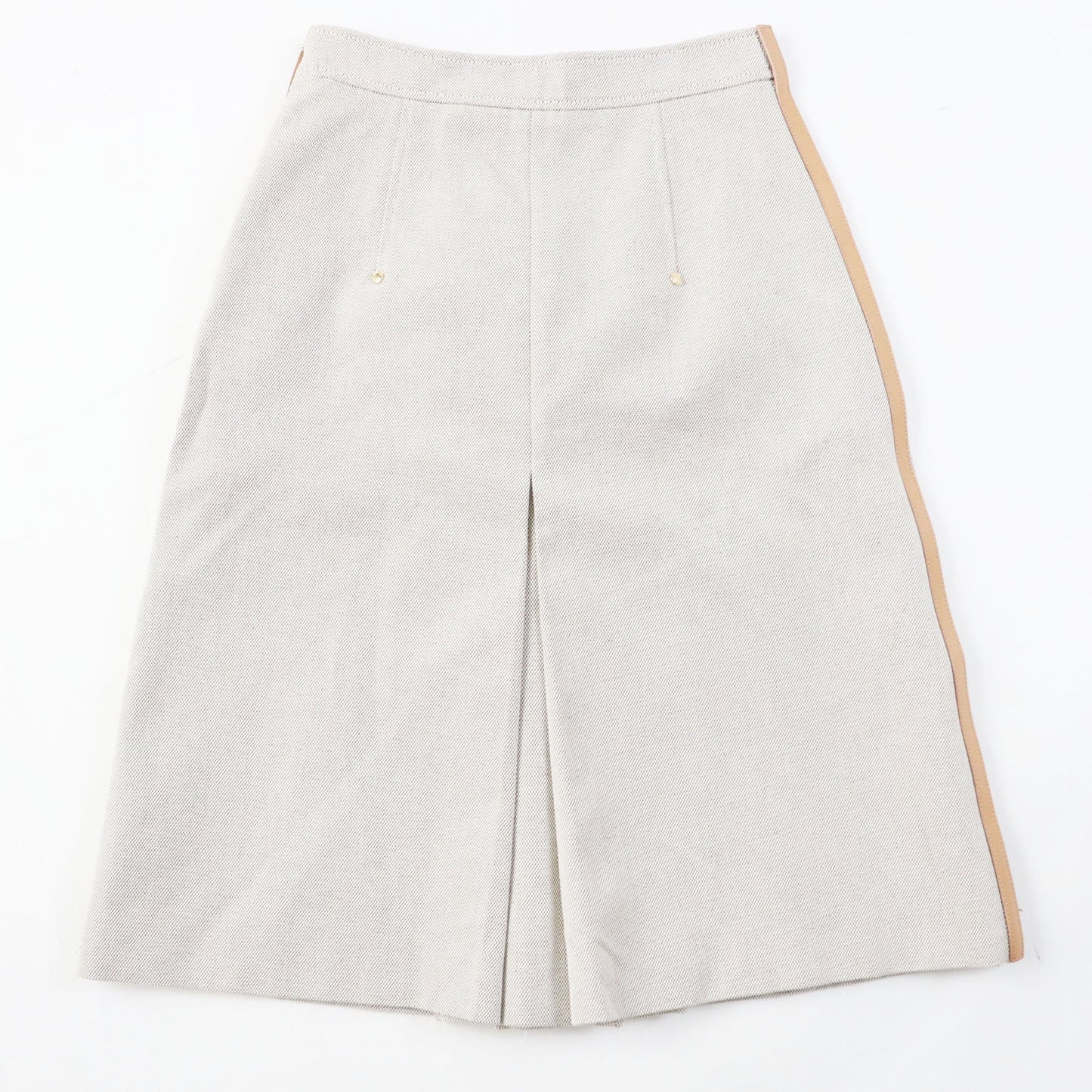 Burberry Cotton Canvas Box Skirt Beige Brown