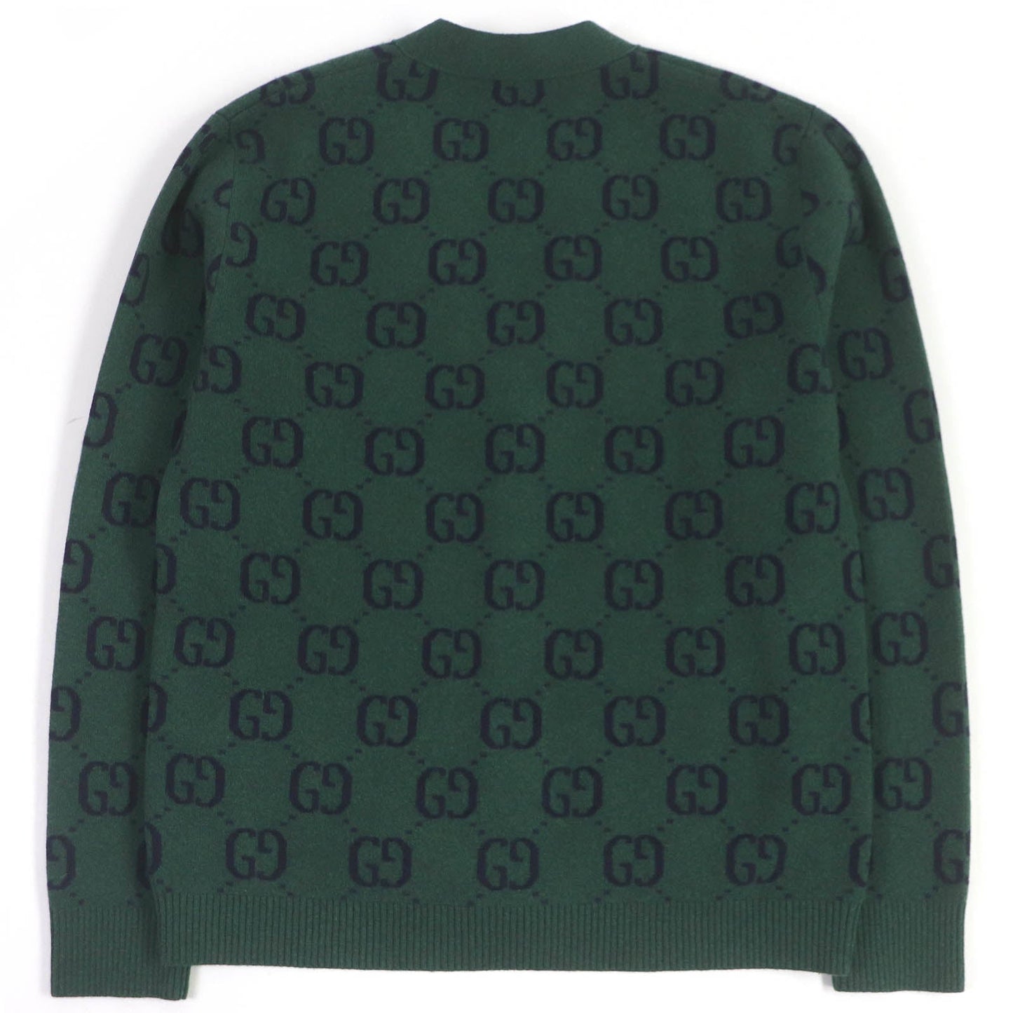Gucci Wool GG Jacquard Cardigan XS Green