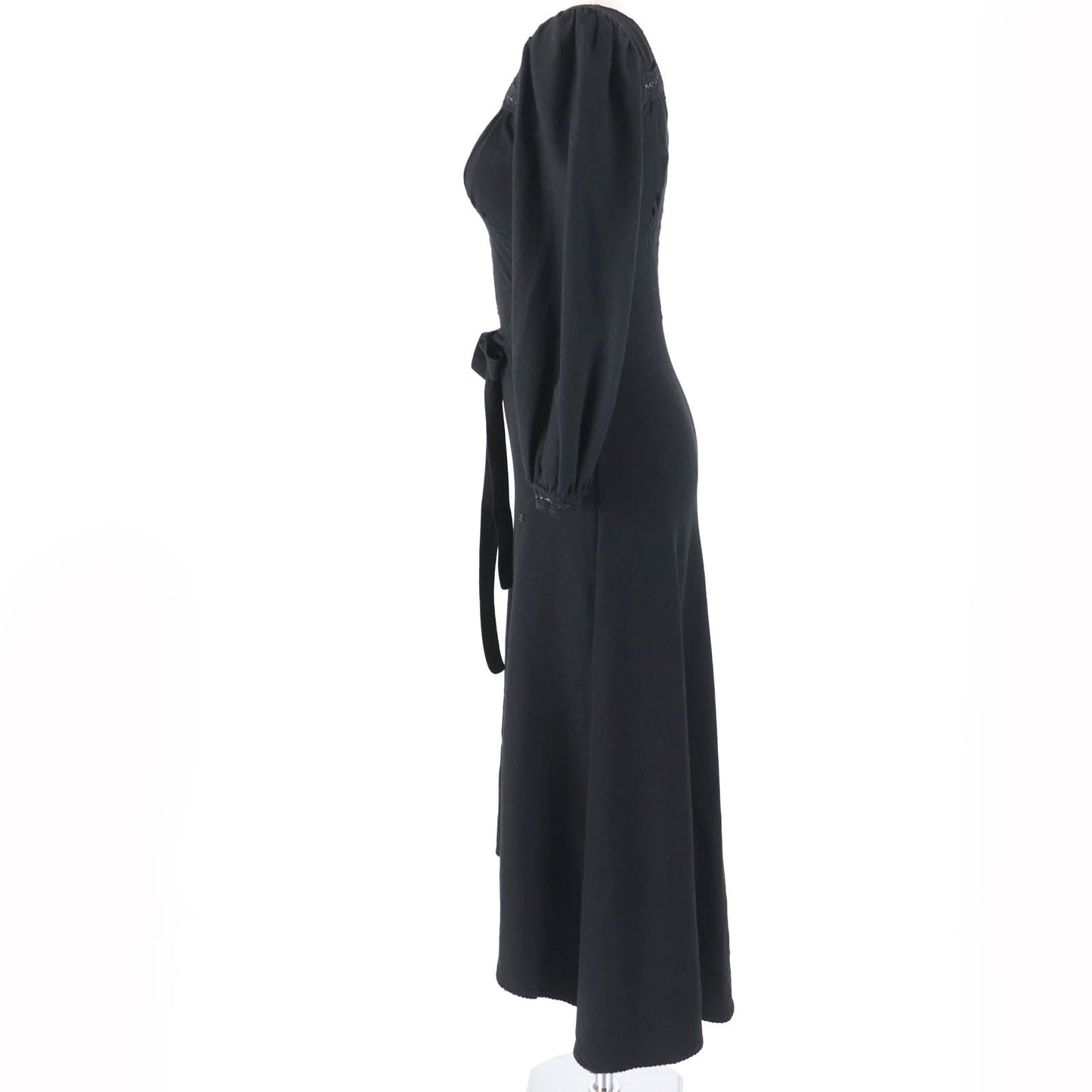 Chanel COCO Mark Puff Sleeve Knit Dress Black 36
