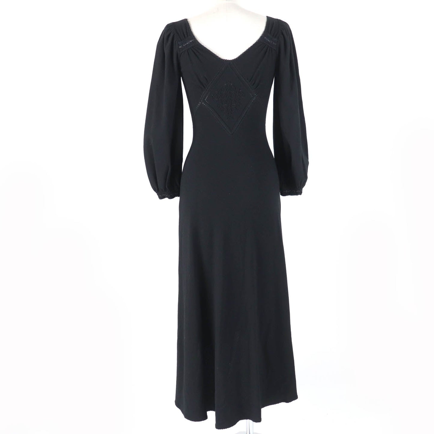 Chanel COCO Mark Puff Sleeve Knit Dress Black 36