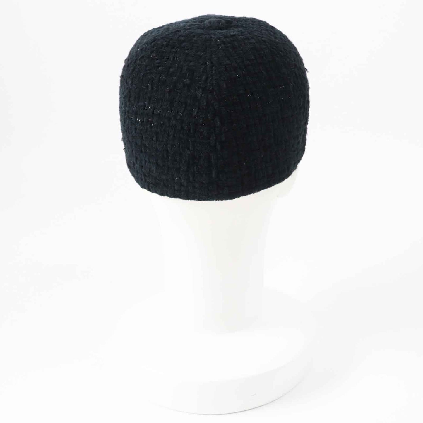 Chanel COCO Mark Tweed Cap Black M