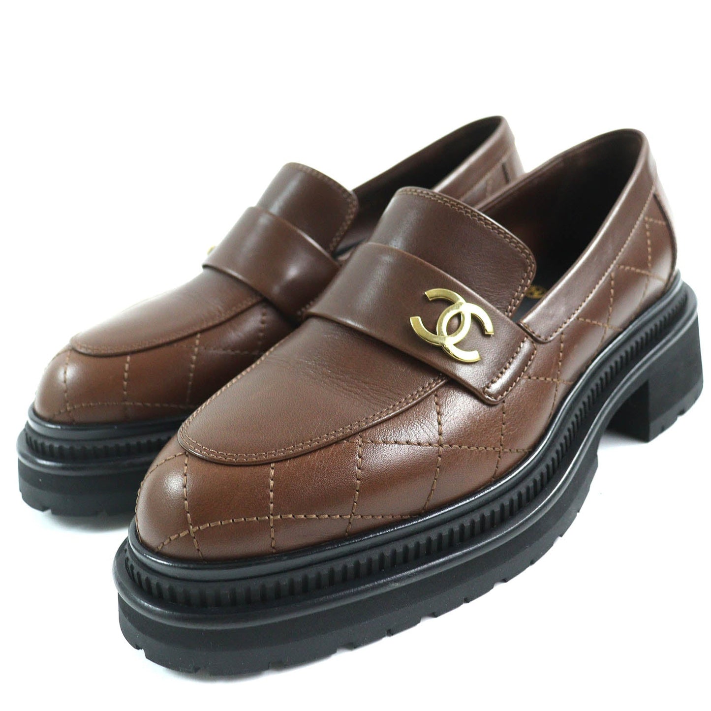 Chanel COCO Mark Matelasse Leather Loafers