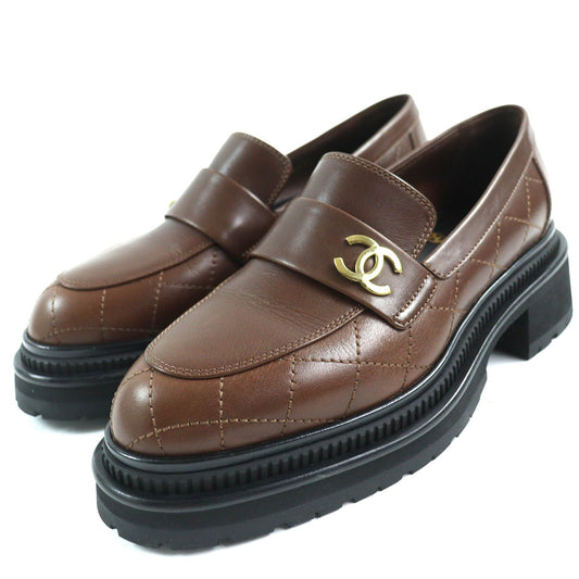 Chanel COCO Mark Matelasse Leather Loafers