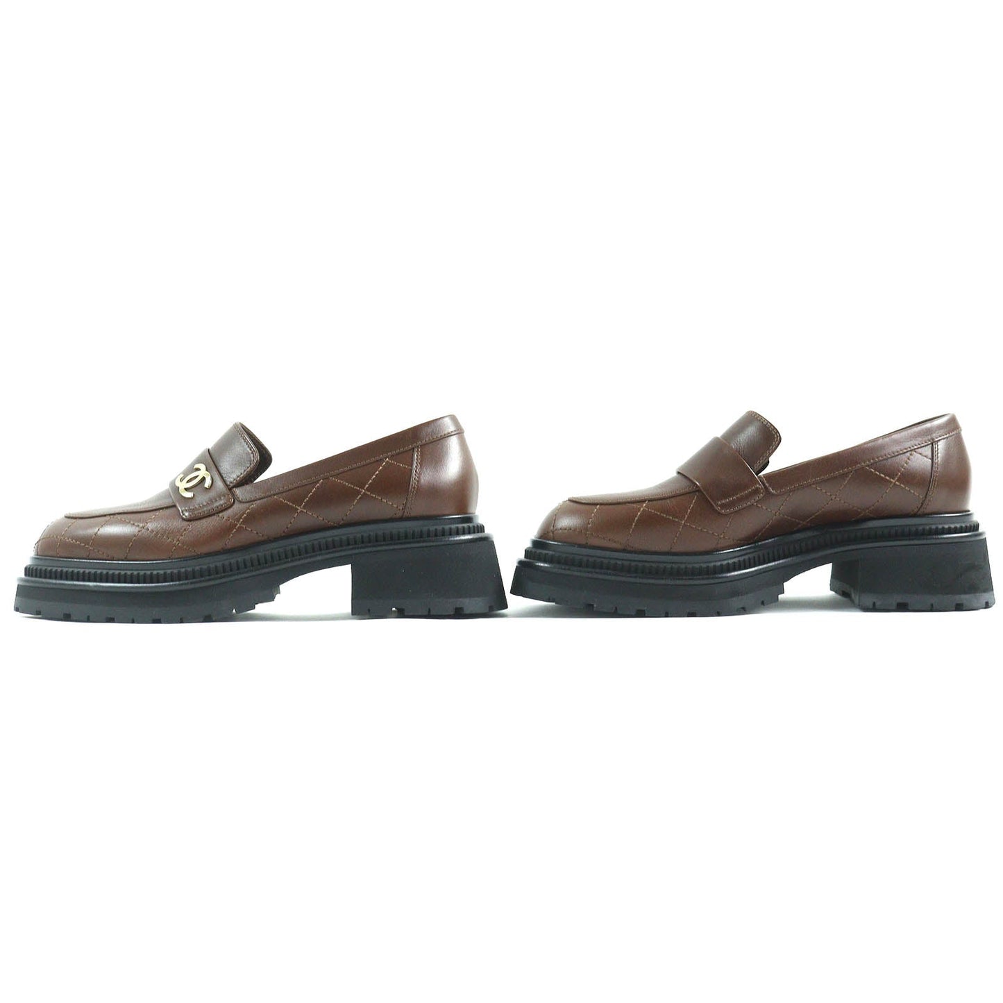 Chanel COCO Mark Matelasse Leather Loafers
