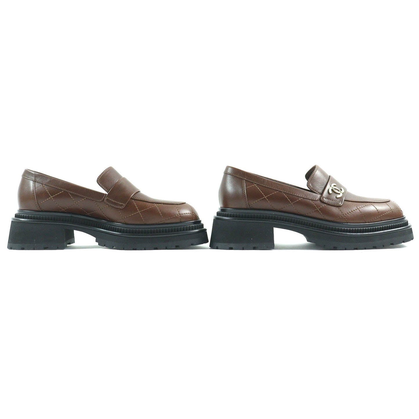Chanel COCO Mark Matelasse Leather Loafers