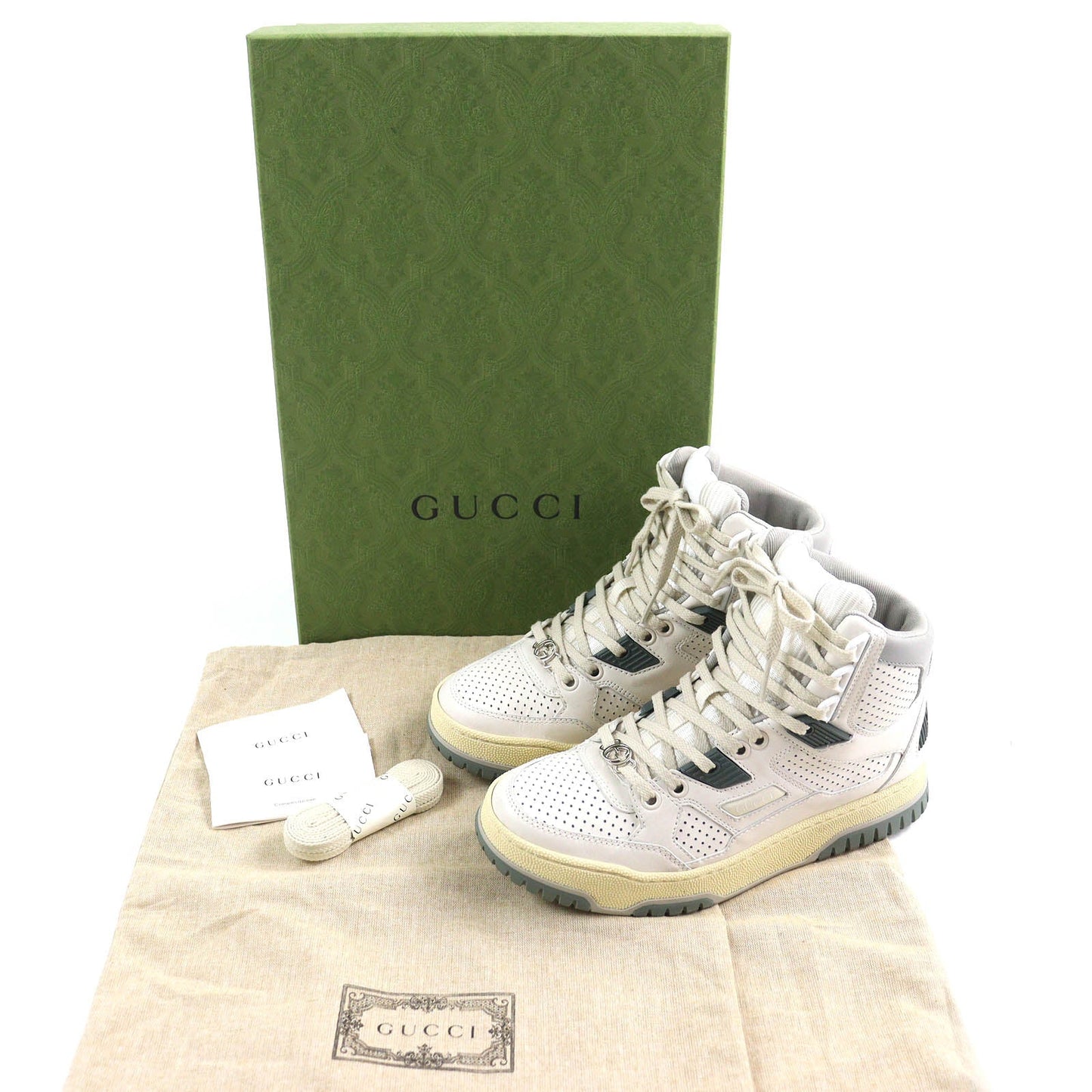 GUCCI Interlocking G Leather High Cut Sneakers