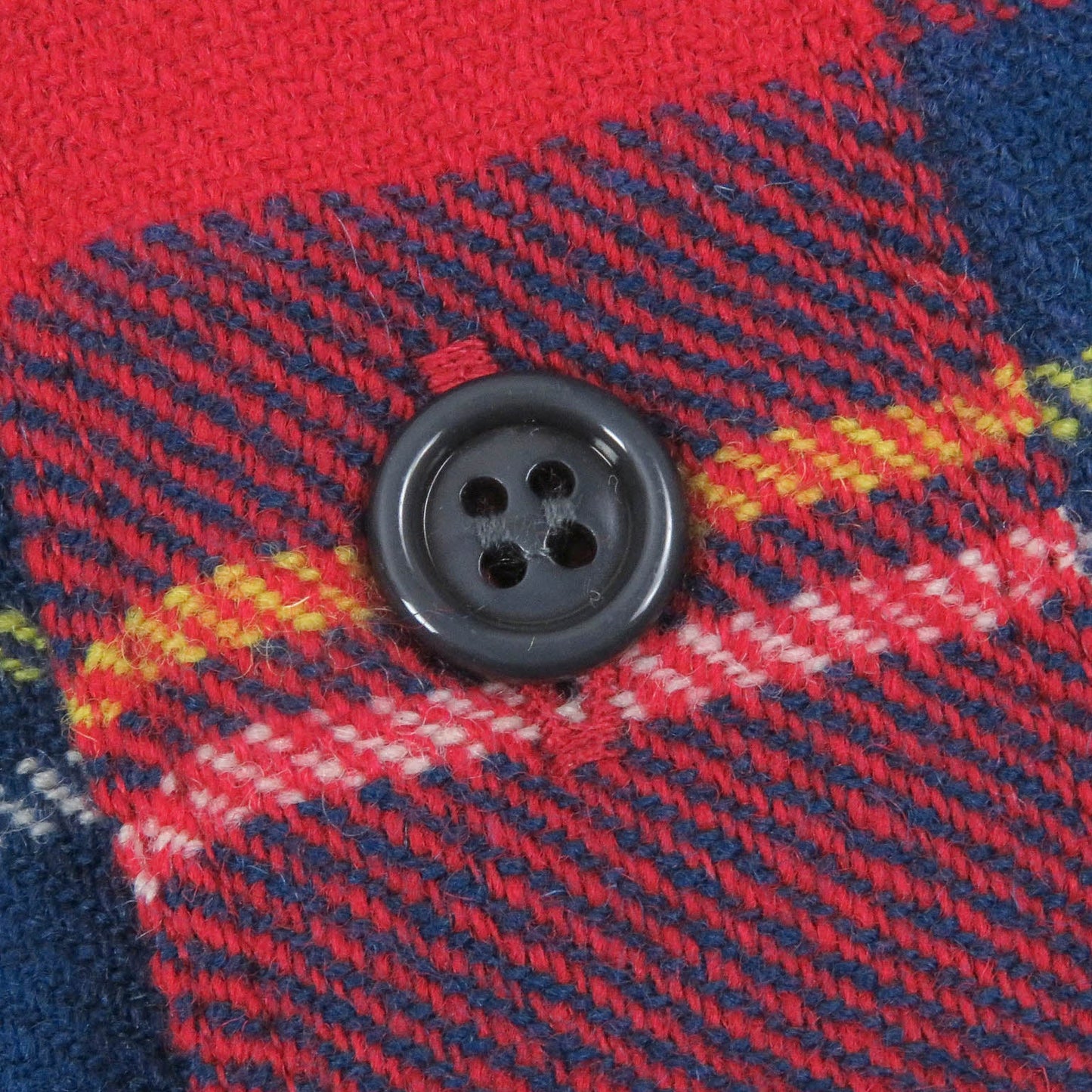 Gucci Wool Nylon Skunk Patch Tartan Shirt