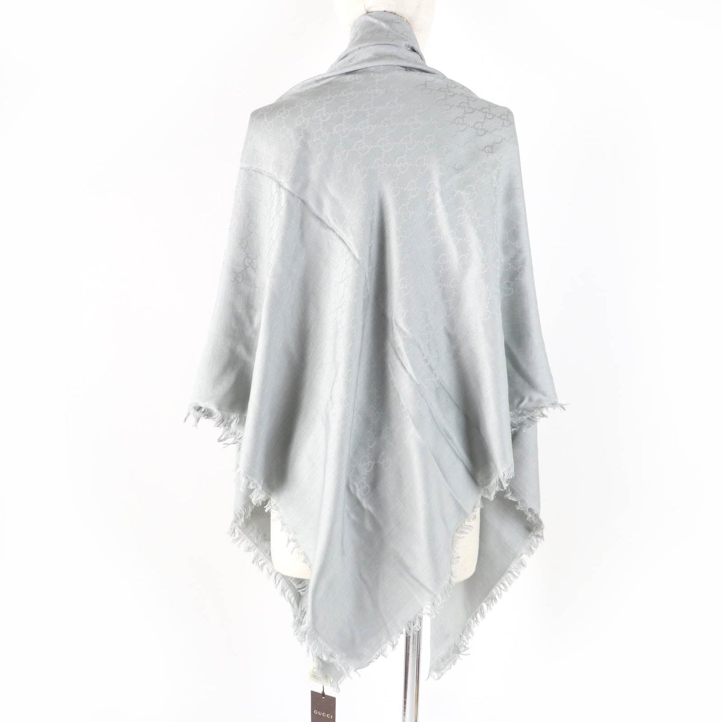 Gucci Large GG Wool Silk Scarf with Fringe