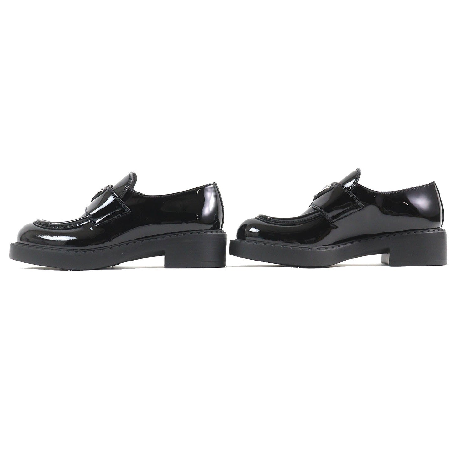 Prada Triangle logo Patent Leather Loafers