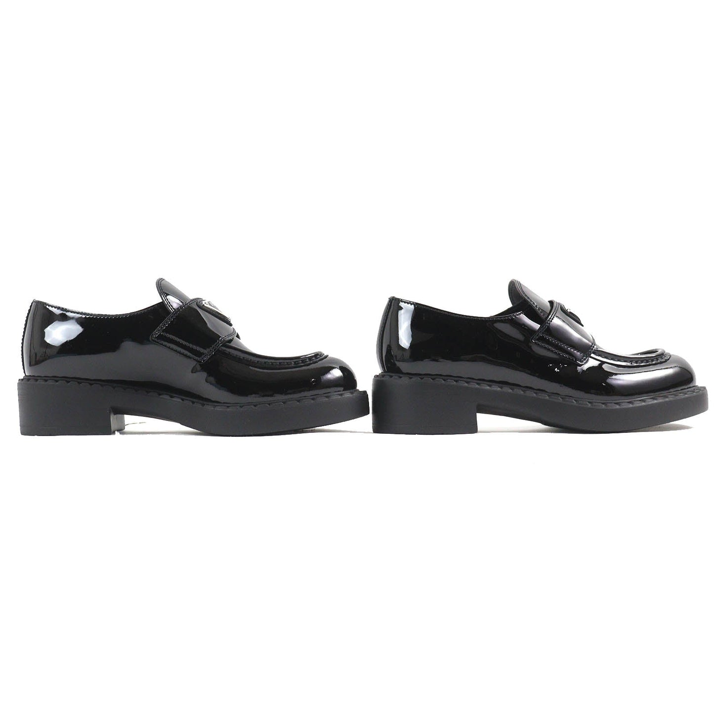 Prada Triangle logo Patent Leather Loafers