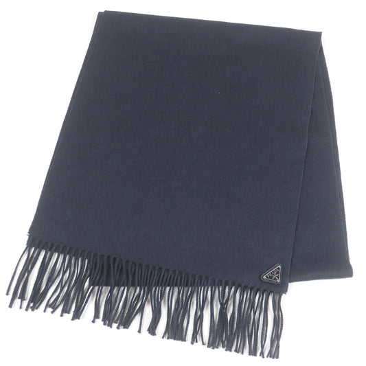 Prada Triangle Logo Fringe Scarf