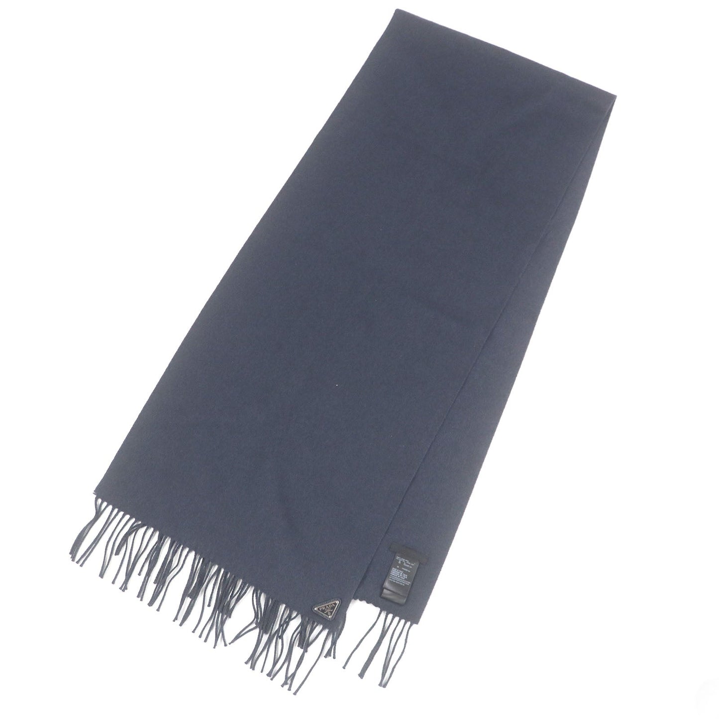 Prada Triangle Logo Fringe Scarf