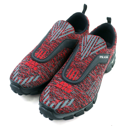 Prada Cross Action Slip-On Knit Sneakers