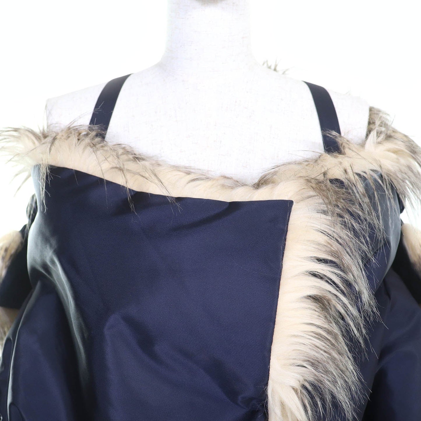 Prada Triangle logo pouch RE-NYLON Fur Hooded Coat
