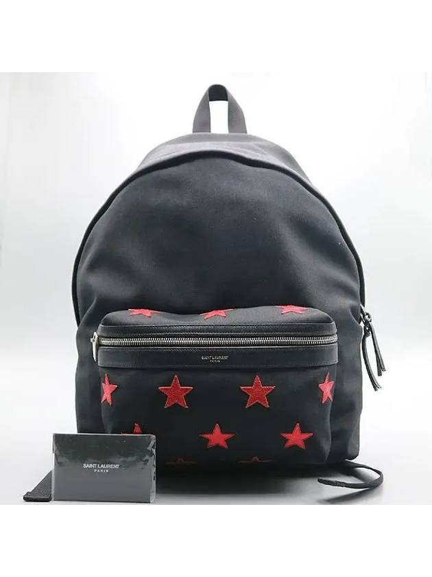 Saint Laurent 437087 Black Fabric Star Backpack