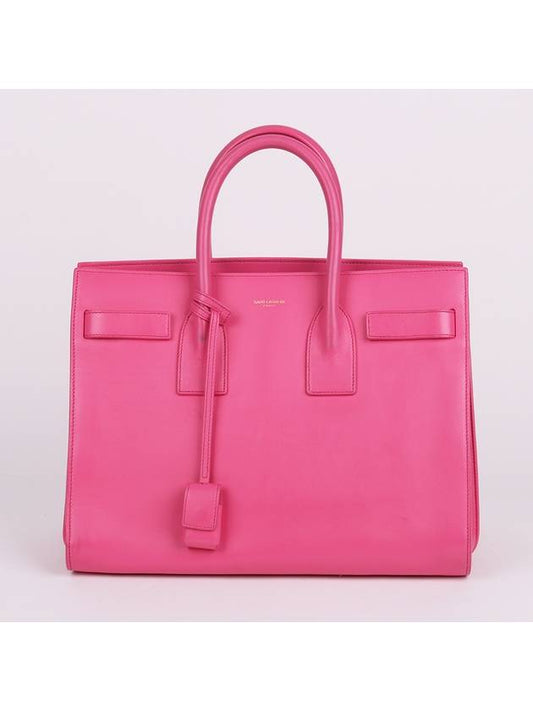 Saint Laurent Sag de Jour hot pink small tote and shoulder bag 324823