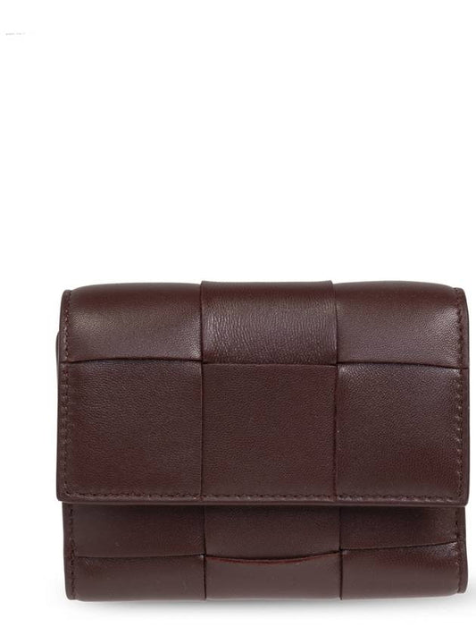 Bottega Veneta Bottega Veneta Wallet With Weaving, Women's, Burgundy
