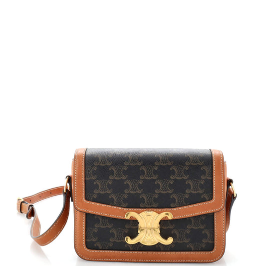 Celine Triomphe Shoulder Bag Triomphe Coated Canvas Teen
