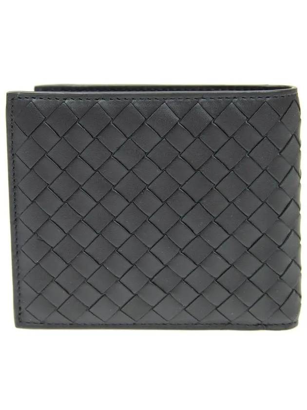 Bottega Veneta Intrecciato Weaving Half Wallet Black