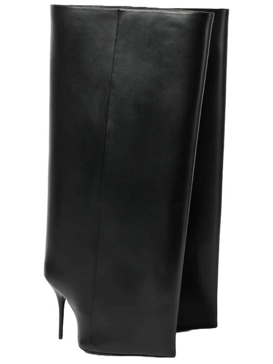 Balenciaga New Wander Leather Heel Long Boots Black
