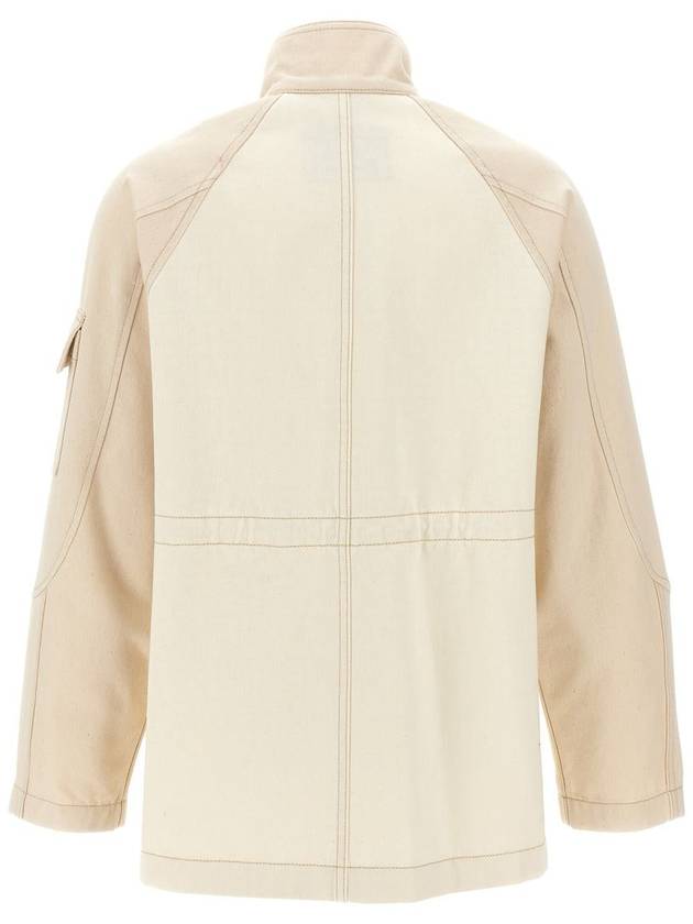 Fendi High Collar Blouson Jacket White