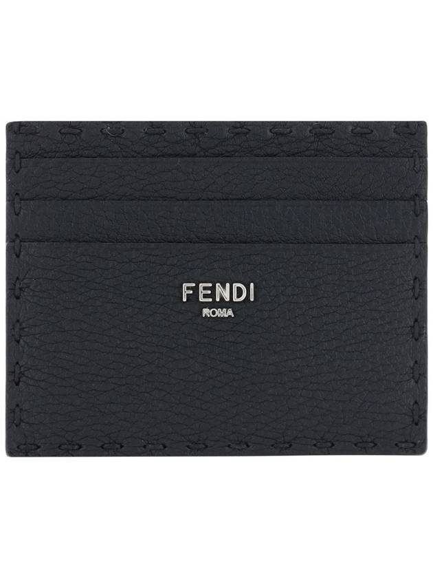 Fendi Selleria Leather Card Wallet Black