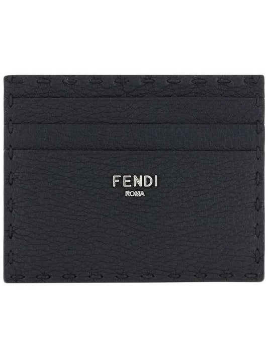 Fendi Selleria Leather Card Wallet Black