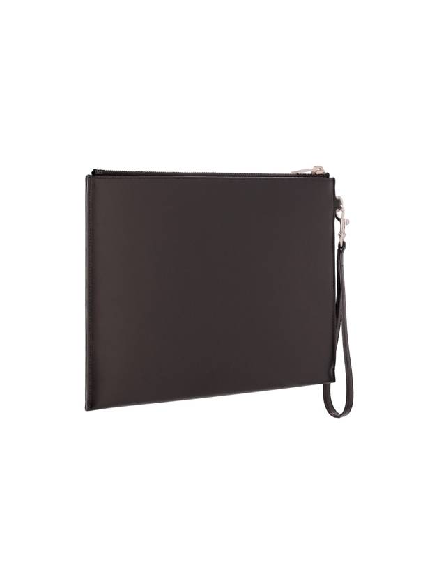 Saint Laurent Tiny Monogram Silver Clutch Bag Black
