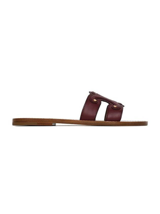 CELINE Triomphe Calfskin Mule Light Burgundy